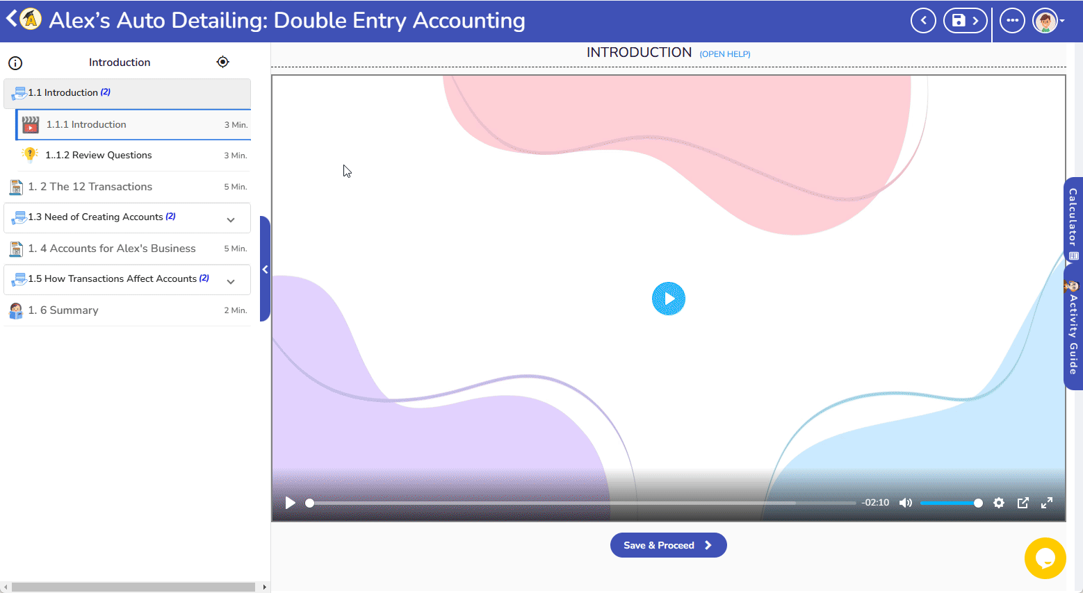 An accounting lab with a storyline